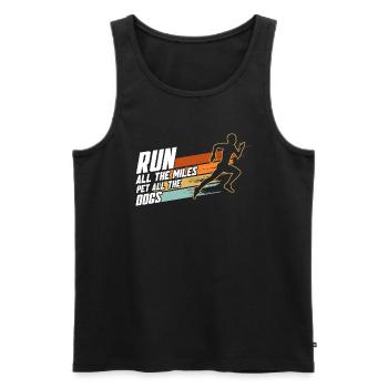 Läuferin Marathon Hundemutter Hunde Mutter - Männer Premium Bio Tank Top - Schwarz - Vorne - AI Model Male 178 light (178cm)