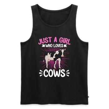 Cow Farmer Gift Dairy Cow Agriculture Cow - Men's Premium Organic Tank Top - black - Front - Michal (187cm)