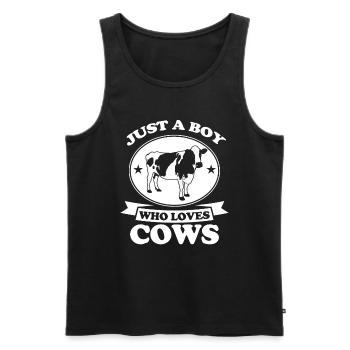 Cow Farmer Gift Dairy Cow Agriculture Cow - Men's Premium Organic Tank Top - black - Front - Michal (187cm)