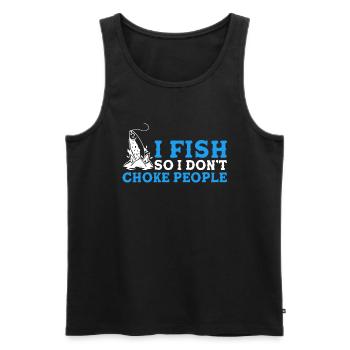 Cadeau de pêche Pêche Pêcheur Drôle De Pêcheur - Débardeur bio Premium Homme - noir - Devant - Michal (187cm)