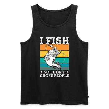 Cadeau de pêche Pêche Pêcheur Drôle De Pêcheur - Débardeur bio Premium Homme - noir - Devant - Michal (187cm)