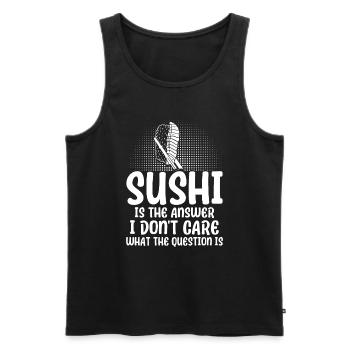 Sushi Cadeau Riz Doux Sushi - Débardeur bio Premium Homme - noir - Devant - AI Model Male 178 light (178cm)
