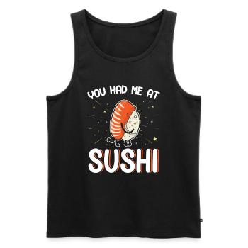 Sushi Cadeau Riz Doux Sushi - Débardeur bio Premium Homme - noir - Devant - AI Model Male 178 light (178cm)