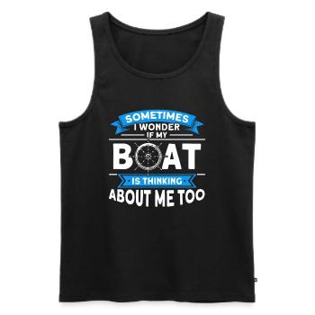 Pontoon Boat Gift Captain Boots Pontoon - Men's Premium Organic Tank Top - black - Front - Michal (187cm)