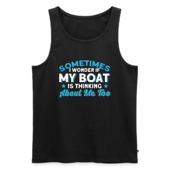 Pontoon Boat Gift Captain Boots Pontoon - Men's Premium Organic Tank Top - black - Front - Michal (187cm)