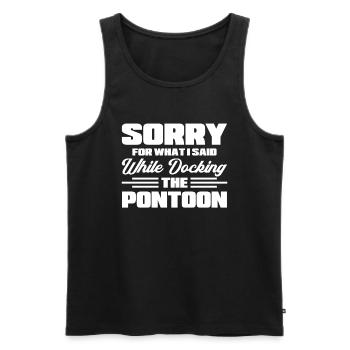 Pontoon Boat Gift Captain Boots Pontoon - Men's Premium Organic Tank Top - black - Front - Michal (187cm)