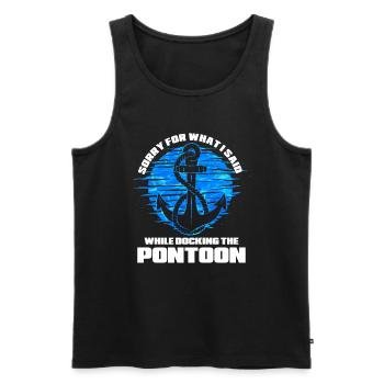 Pontoon Boat Gift Captain Boots Pontoon - Men's Premium Organic Tank Top - black - Front - Michal (187cm)