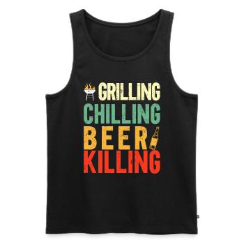Bbq Grill Meat Lovers Grill Party Food Bbq - Men's Premium Organic Tank Top - black - Front - AI Model Male 178 light (178cm)