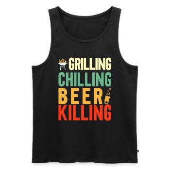 Bbq Grill Meat Lovers Grill Party Food Bbq - Men's Premium Organic Tank Top - black - Front - AI Model Male 178 light (178cm)