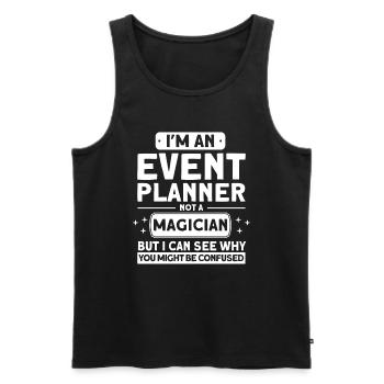 Eventplaner Hochzeitsplaner Event Manager - Männer Premium Bio Tank Top - Schwarz - Vorne - AI Model Male 178 light (178cm)