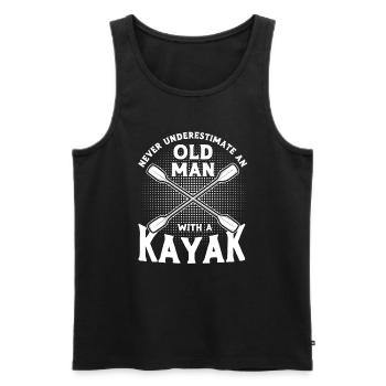 Kajak Kajakfahrer Kanu Outdoor Wasserkajak - Männer Premium Bio Tank Top - Schwarz - Vorne - AI Model Male 178 light (178cm)