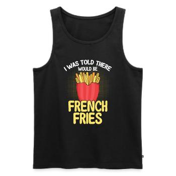 Pommes Frites Fast Food Pommes Frites - Männer Premium Bio Tank Top - Schwarz - Vorne - AI Model Male 178 light (178cm)