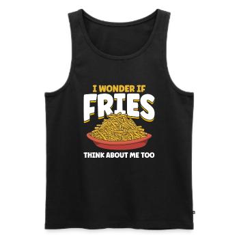 Pommes Frites Fast Food Pommes Frites - Männer Premium Bio Tank Top - Schwarz - Vorne - AI Model Male 178 light (178cm)