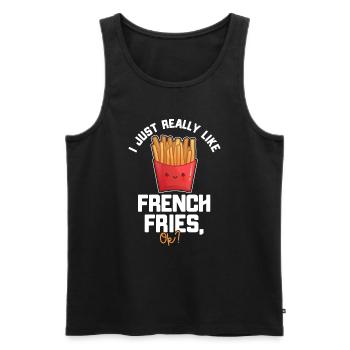 Pommes Frites Fast Food Pommes Frites - Männer Premium Bio Tank Top - Schwarz - Vorne - AI Model Male 178 light (178cm)