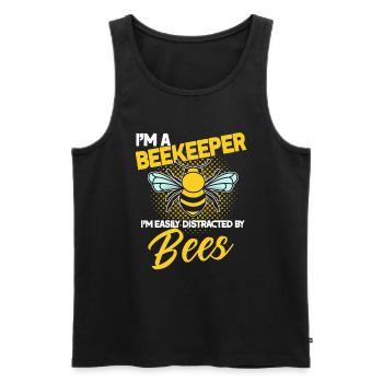 Apiculture Apiculteurs Abeilles Apiculteurs - Débardeur bio Premium Homme - noir - Devant - Michal (187cm)