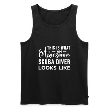 Scuba Diving Gift Underwater Scuba Diver - Men's Premium Organic Tank Top - black - Front - Michal (187cm)