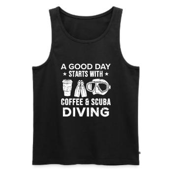Sporttauchen Geschenk Unterwasser Sporttaucher - Männer Premium Bio Tank Top - Schwarz - Vorne - Michal (187cm)