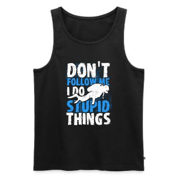 Scuba Diving Gift Underwater Scuba Diver - Men's Premium Organic Tank Top - black - Front - Michal (187cm)