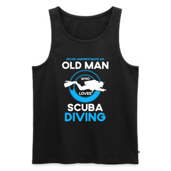 Scuba Diving Gift Underwater Scuba Diver - Men's Premium Organic Tank Top - black - Front - Michal (187cm)