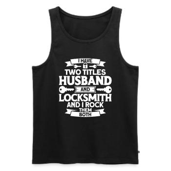 Locksmith Lock Picking Employee Locksmith - Men's Premium Organic Tank Top - black - Front - Michal (187cm)