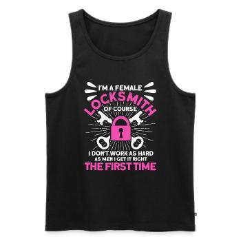Locksmith lock picking employee locksmith shop - Men's Premium Organic Tank Top - black - Front - Michal (187cm)