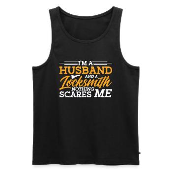 Locksmith Lock Picking Employee Locksmith - Men's Premium Organic Tank Top - black - Front - Michal (187cm)