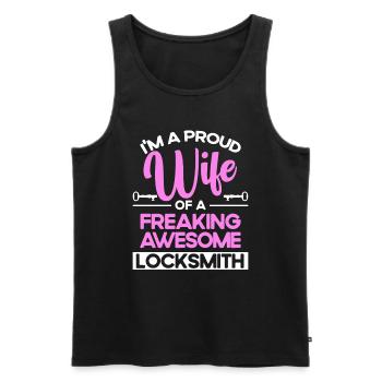 Locksmith lock picking employee locksmith shop - Men's Premium Organic Tank Top - black - Front - Michal (187cm)