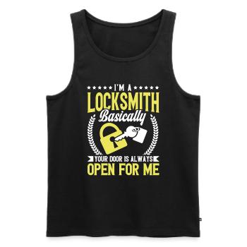 Locksmith Lock Picking Employee Locksmith - Men's Premium Organic Tank Top - black - Front - Michal (187cm)