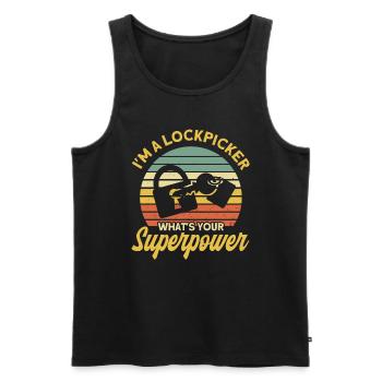 Locksmith Lock Picking Employee Locksmith - Men's Premium Organic Tank Top - black - Front - Michal (187cm)