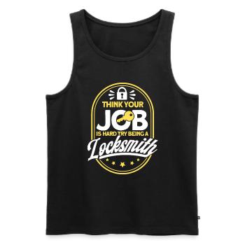 Locksmith Lock Picking Employee Locksmith - Men's Premium Organic Tank Top - black - Front - Michal (187cm)