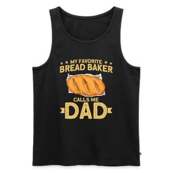 Bread Baking Gift Bakery Quote Baker - Men's Premium Organic Tank Top - black - Front - AI Model Male 178 light (178cm)