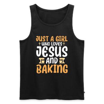 Bread Baking Gift Bakery Quote Baker - Men's Premium Organic Tank Top - black - Front - AI Model Male 178 light (178cm)