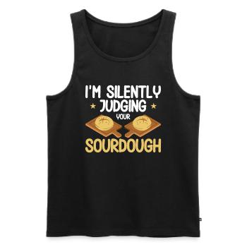 Bread Baking Gift Bakery Quote Baker - Men's Premium Organic Tank Top - black - Front - AI Model Male 178 light (178cm)