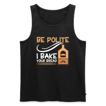 Bread Baking Gift Bakery Quote Baker - Men's Premium Organic Tank Top - black - Front - AI Model Male 178 light (178cm)