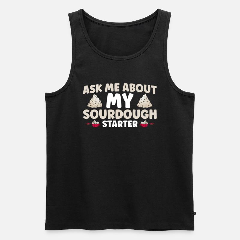 Brotbacken Geschenk Bäckerei Zitat Bäcker - Männer Premium Bio Tank Top - Schwarz