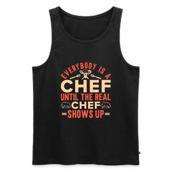 Chef Citation Cadeau Drôle Chef - Débardeur bio Premium Homme - noir - Devant - Michal (187cm)