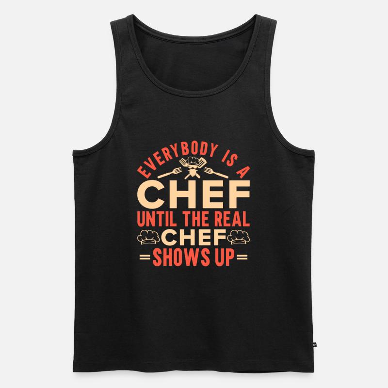 Küchenchef Spruch Geschenk Lustig Koch - Männer Premium Bio Tank Top - Schwarz