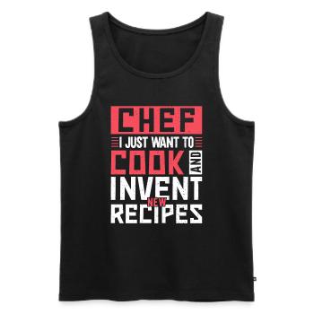 Chef Quote Gift Funny Chef - Men's Premium Organic Tank Top - black - Front - AI Model Male 178 light (178cm)