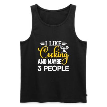 Chef Quote Gift Funny Chef - Men's Premium Organic Tank Top - black - Front - AI Model Male 178 light (178cm)