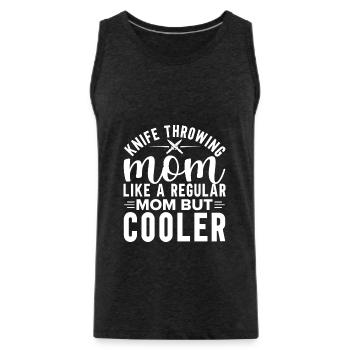 Messerwurfscheibe Geschenk Messerwerfer - Männer Premium Bio Tank Top - Anthrazit - Vorne - Alexander (188cm)