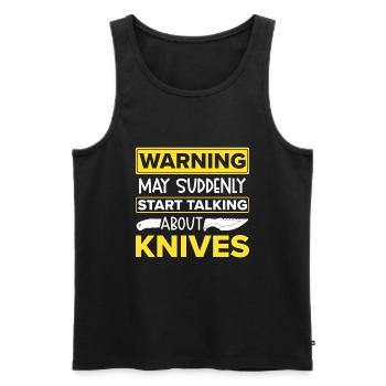 Knife Throwing Disc Gift Knife Thrower - Men's Premium Organic Tank Top - black - Front - Michal (187cm)