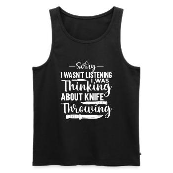 Knife Throwing Disc Gift Knife Thrower - Men's Premium Organic Tank Top - black - Front - Michal (187cm)