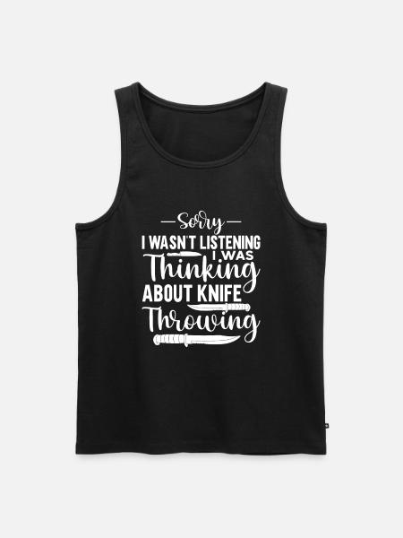 Messerwurfscheibe Geschenk Messerwerfer - Männer Premium Bio Tank Top - Schwarz