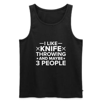 Knife Throwing Disc Gift Knife Thrower - Men's Premium Organic Tank Top - black - Front - Michal (187cm)