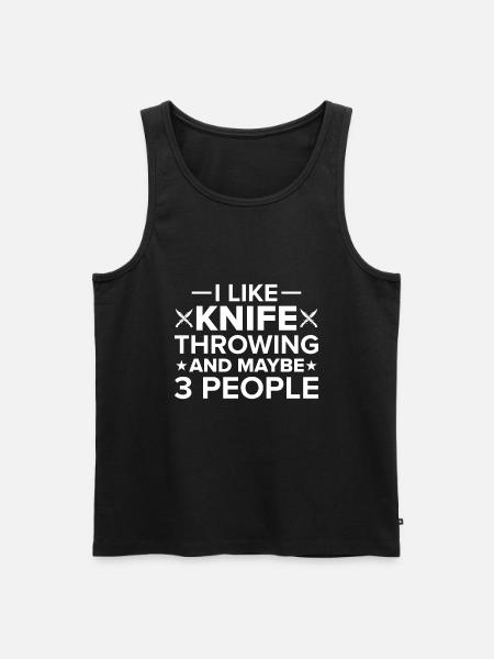 Messerwurfscheibe Geschenk Messerwerfer - Männer Premium Bio Tank Top - Schwarz