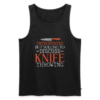 Knife Throwing Disc Gift Knife Thrower - Men's Premium Organic Tank Top - black - Front - Michal (187cm)