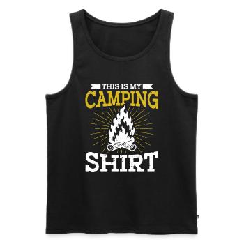 Camping Gift Funny saying for campers - Men's Premium Organic Tank Top - black - Front - Michal (187cm)