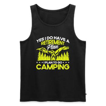 Camping Geschenk Lustiger Spruch für Camper - Männer Premium Bio Tank Top - Schwarz - Vorne - Michal (187cm)