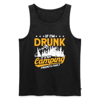 Camping Gift Funny saying for campers - Men's Premium Organic Tank Top - black - Front - Michal (187cm)