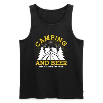 Camping Gift Funny saying for campers - Men's Premium Organic Tank Top - black - Front - Michal (187cm)